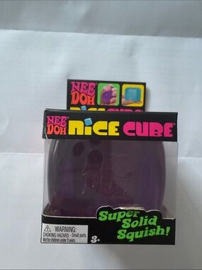 Nee Doh Nice Cube - Purple Super Solid Squish- new/sealed
